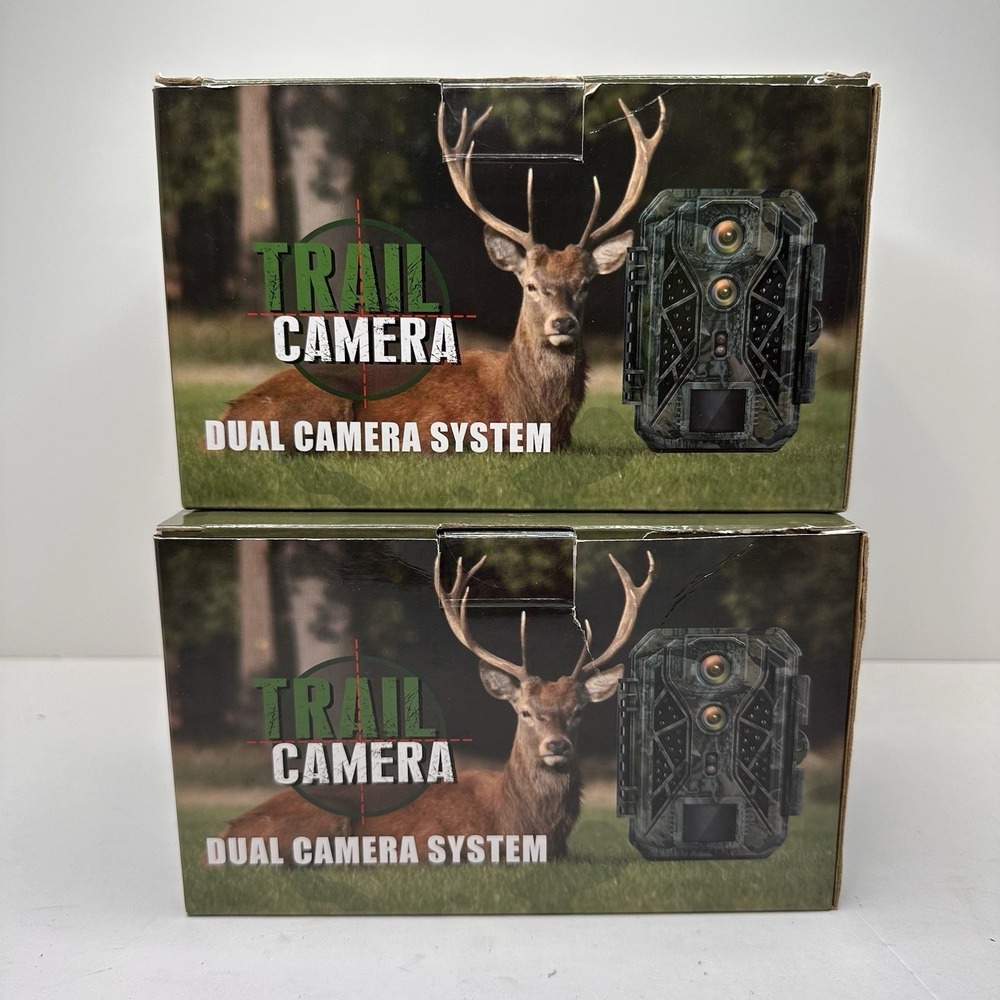 Hapimp Trail Camera 32MP 4K Video Dual Camera NightVision W/32GB SD card X 2